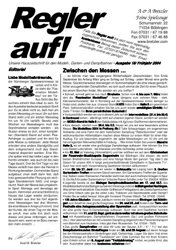 Zwischen den Messen … hen den Messen … - A & A Bretzler