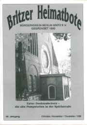 die alte Pumpstation in der Späthstraße - Britzer Bürgerverein