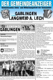 SV Gablingen e.V. TSV Lützelburg