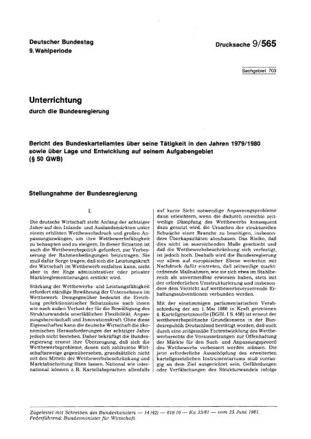 Unterrichtung - DIP - Deutscher Bundestag