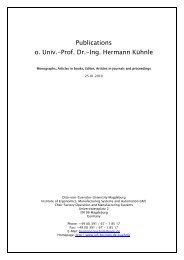 Publications o. Univ.-Prof. Dr.-Ing. Hermann Kühnle