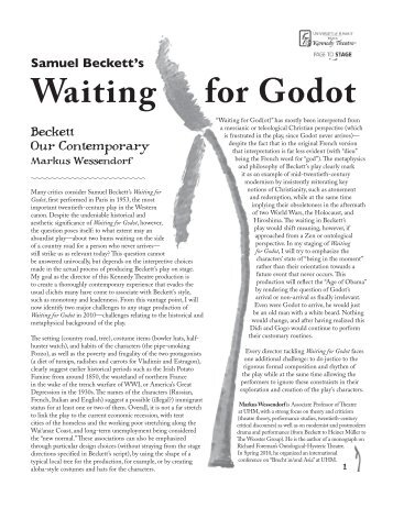 Samuel Beckett's Waiting for Godot - University of Hawaii