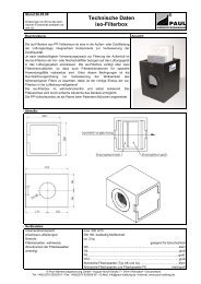 Technische Daten iso-Filterbox