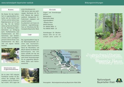 Faltblatt Jugendwaldheim "Wessely Haus" - Nationalpark ...