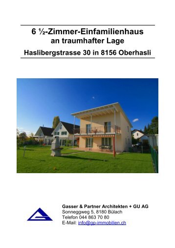 und Informationen über Oberhasli - Gasser & Partner Architekten + ...