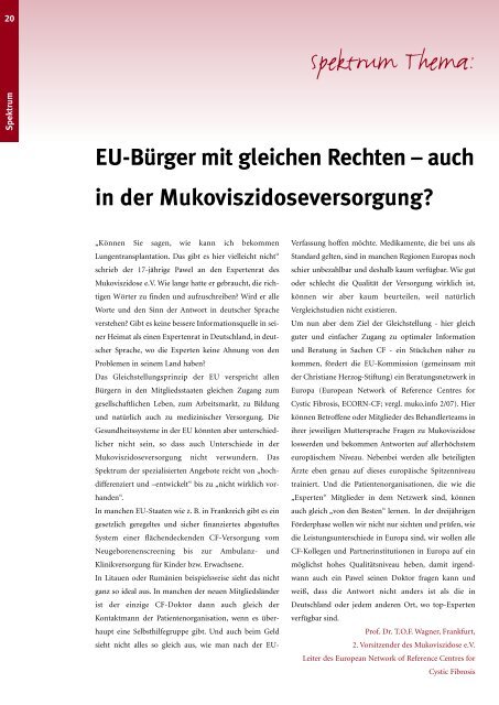 CF im Ausland - Mukoviszidose e.V.