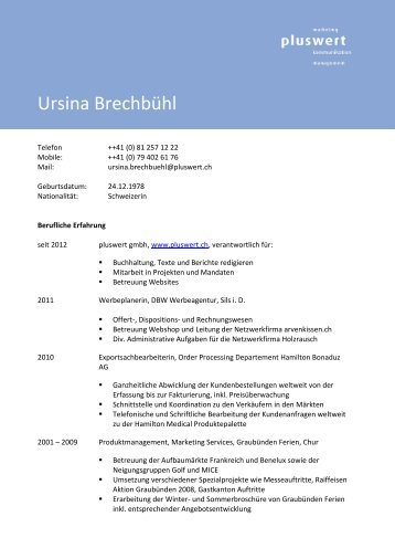 Ursina Brechbühl - pluswert gmbh