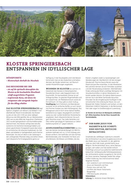 kloster springiersbach entspannen in idyllischer lage - SKR Reisen