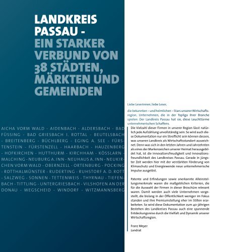 StARkE LEistUNGEN AUs EiNEM stARkEN ... - Landkreis Passau