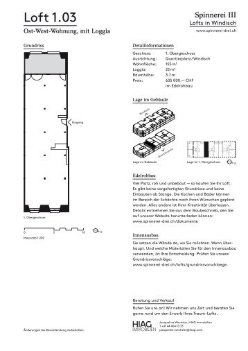 Loft 1.03, 155 m², Ost-West-Wohnung, mit - Spinnerei III