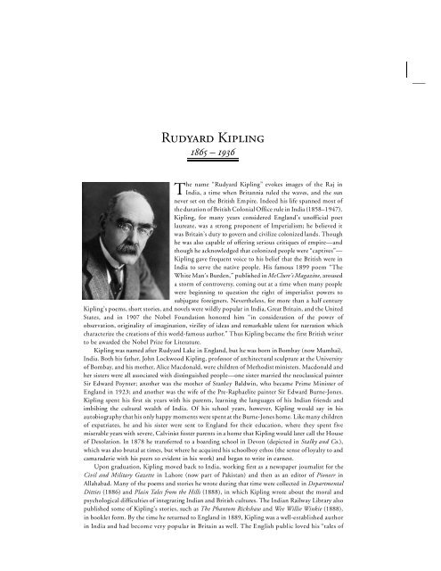 Rudyard Kipling - Broadview Press Publisher's Blog