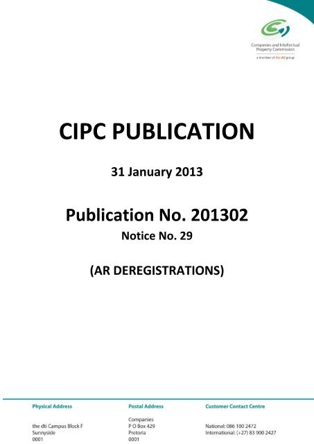 201302 - Notice 29 - CO - CIPC