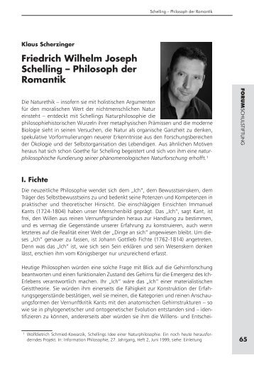 Friedrich Wilhelm Joseph Schelling – Philosoph der Romantik ...