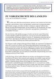 zu vorgeschichte des lanolins - Deutsche Lanolin Gesellschaft
