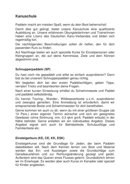 Jahresprogramm 2013 - bei den Ulmer Paddlern