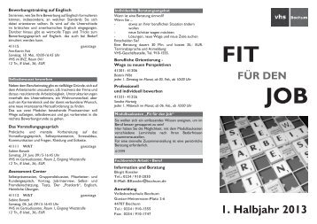 Fit für den Job - Volkshochschule Bochum