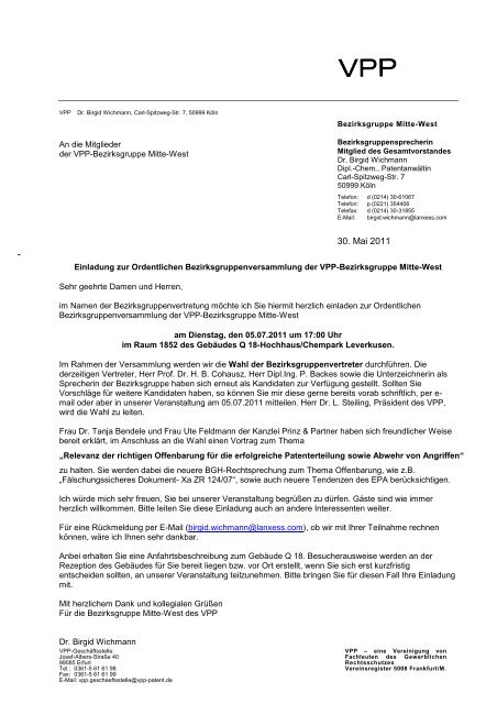 Einladung (PDF) - VPP