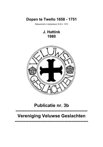 Nr. 003B Twello, Dopen 1658-1751 - Veluwse Geslachten