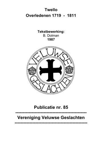 Publicatie nr. 85 - Veluwse Geslachten