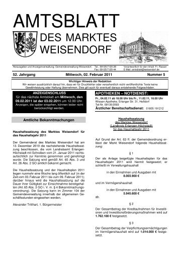 AMTSBLATT - Gemeinde Weisendorf