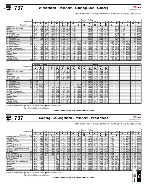 Fahrplan Bus 737 komplett Wiesenbach