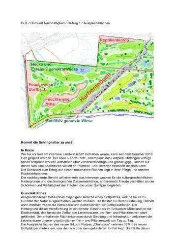 GCL / Golf und Nachhaltigkeit / Beitrag 1 ... - Golfpark Otelfingen