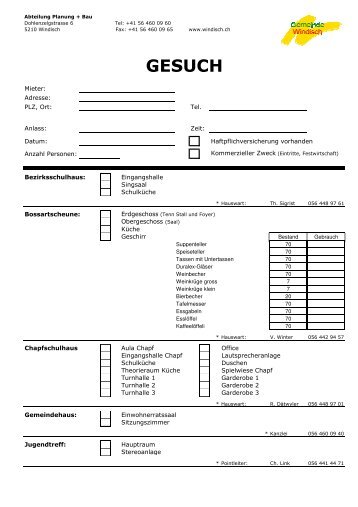 GESUCH - Gemeinde Windisch