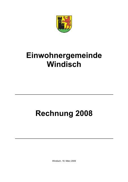 Rechnung 2008 - Gemeinde Windisch