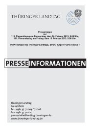 presseinformationen - Thüringer Landtag