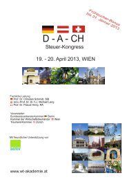 D-A-CH Steuerkongress, Wien 19.-20.4.2013 - WT-Akademie