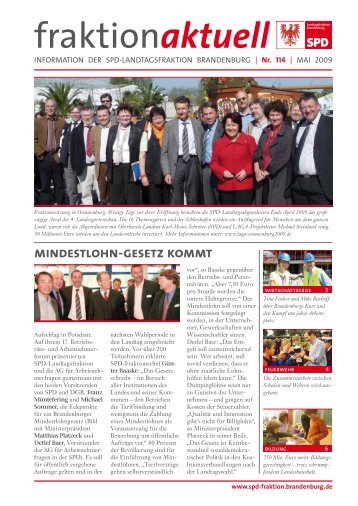 Fraktion Aktuell, Ausgabe Mai 2009 - SPD-Landtagsfraktion ...
