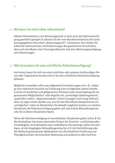 Patientenverfügung - Bundesministerium der Justiz