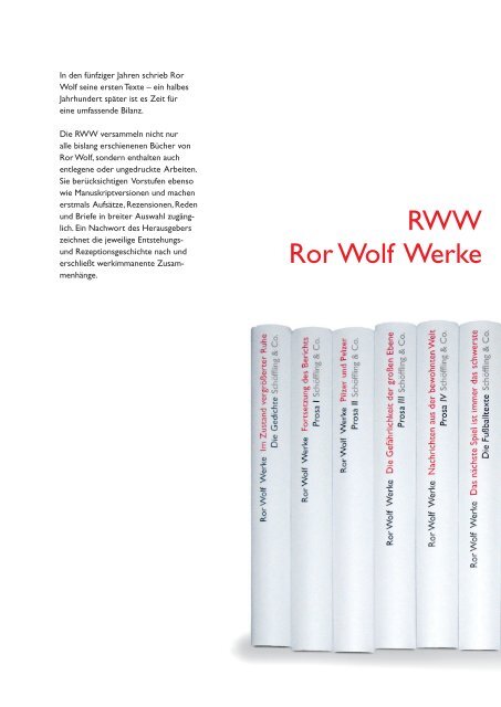 Prospekt Ror Wolf Werke - SchÃ¶ffling & Co.