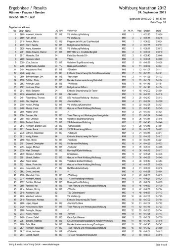 Crystal Reports - 5_Gender.rpt - Wolfsburg Marathon