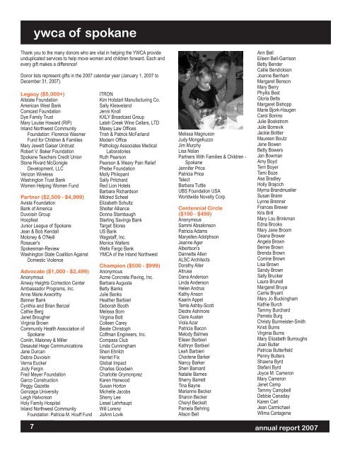 Ywca Of Spokane 6 Opportu