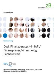 Dipl. Finanzberater - zB. Zentrum Bildung - Wirtschaftsschule KV ...