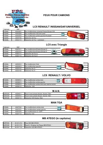 Catalogue feux 2013