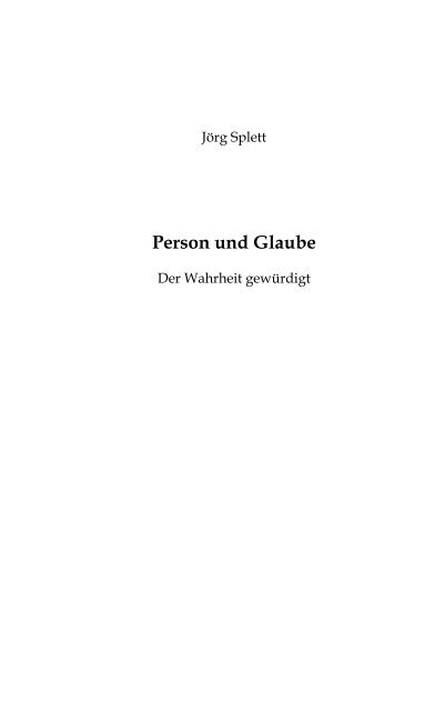 Person und Glaube - Institut zur Förderung der Glaubenslehre