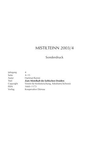 Zum Mistelkult der keltischen Druiden - Verein f Krebsforschung