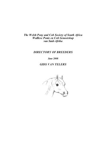 The Welsh Pony and Cob Society of South Africa Walliese Ponie en ...
