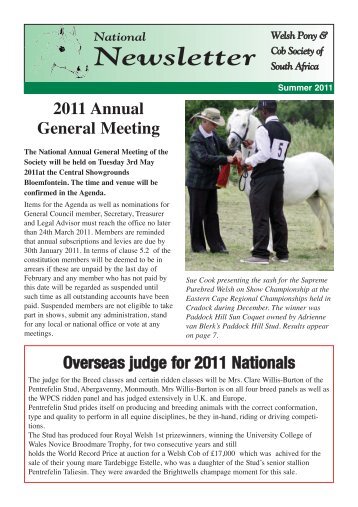 Newsletter - Welsh Pony & Cob Society of South Africa