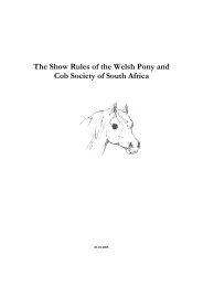 The Show Rules of the Welsh Pony and Cob Society of South Africa