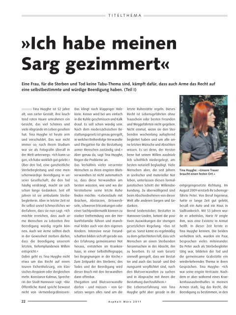 Ich habe meinen Sarg gezimmert« - Asphalt Magazin