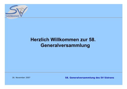 Tätigkeitsbericht des Vorstandes 2007 - Sistrans