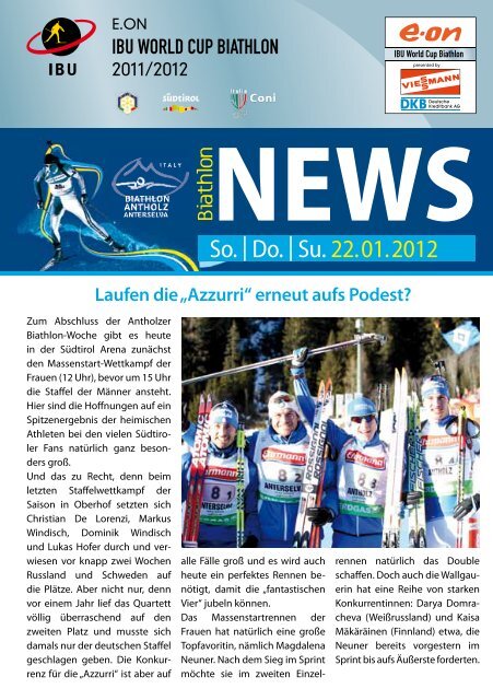 22.01.2012 Weltcup Zeitung (.pdf) - Biathlon Antholz