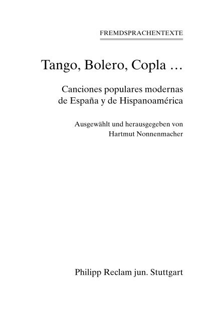 Tango, Bolero, Copla … - Reclam