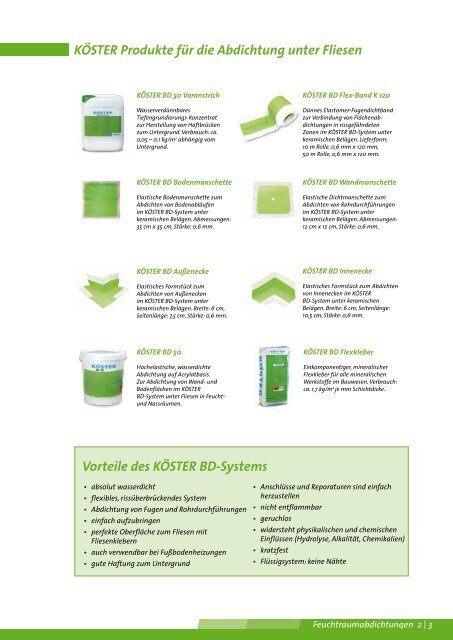 Feuchtraumabdichtungen - Köster Bauchemie AG