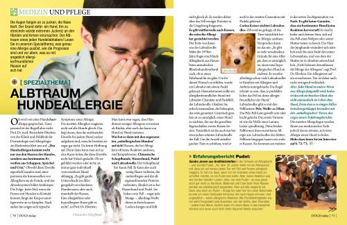 Artikel "Albtraum Hundeallergie" - DOGS today