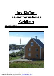 Ihre DinTur – Reiseinformationen Kveldheim - Din Tur AS