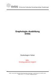 Graphologie–Ausbildung SVDG - VDG - SVDG
